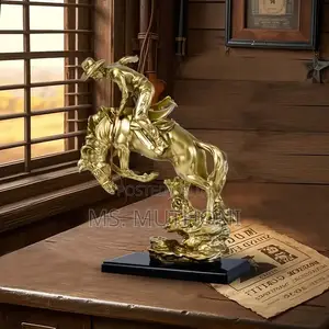 Decorative Resin Cowboy Horse Statue