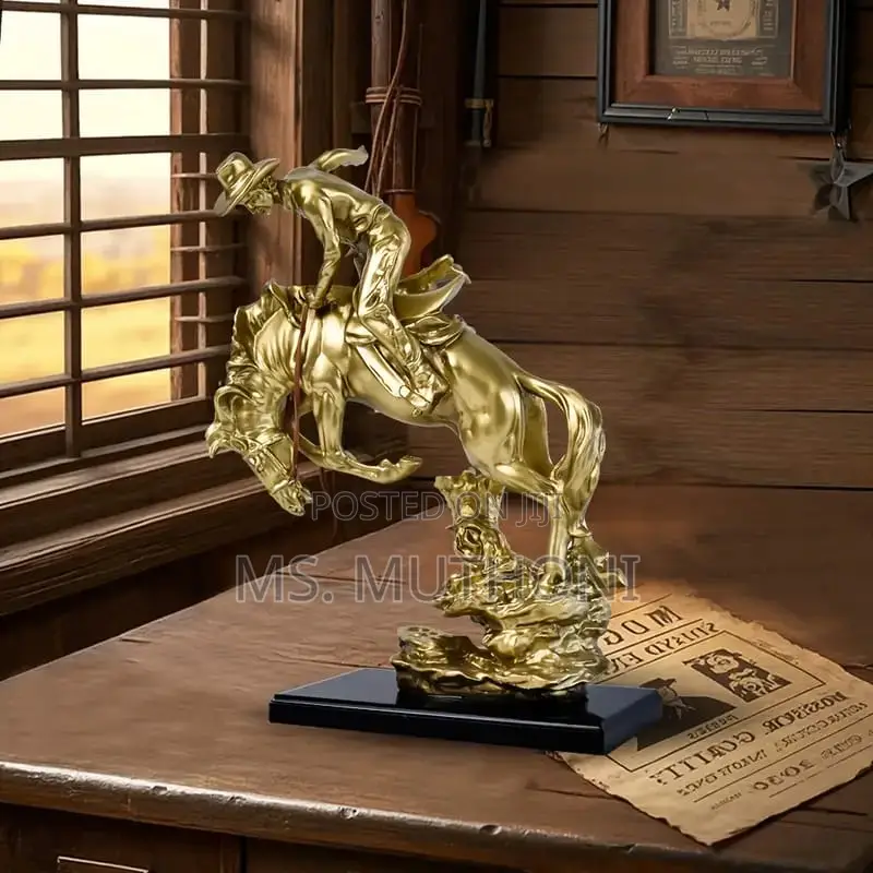 Decorative Resin Cowboy Horse Statue