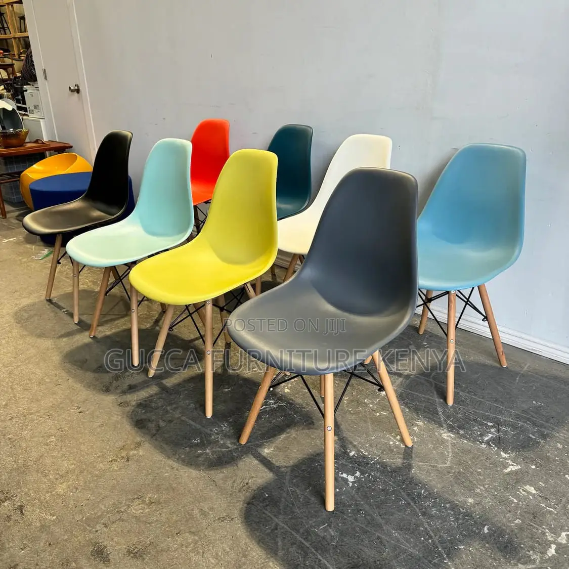 Plastic Armless Home Office Eames Dining Chair