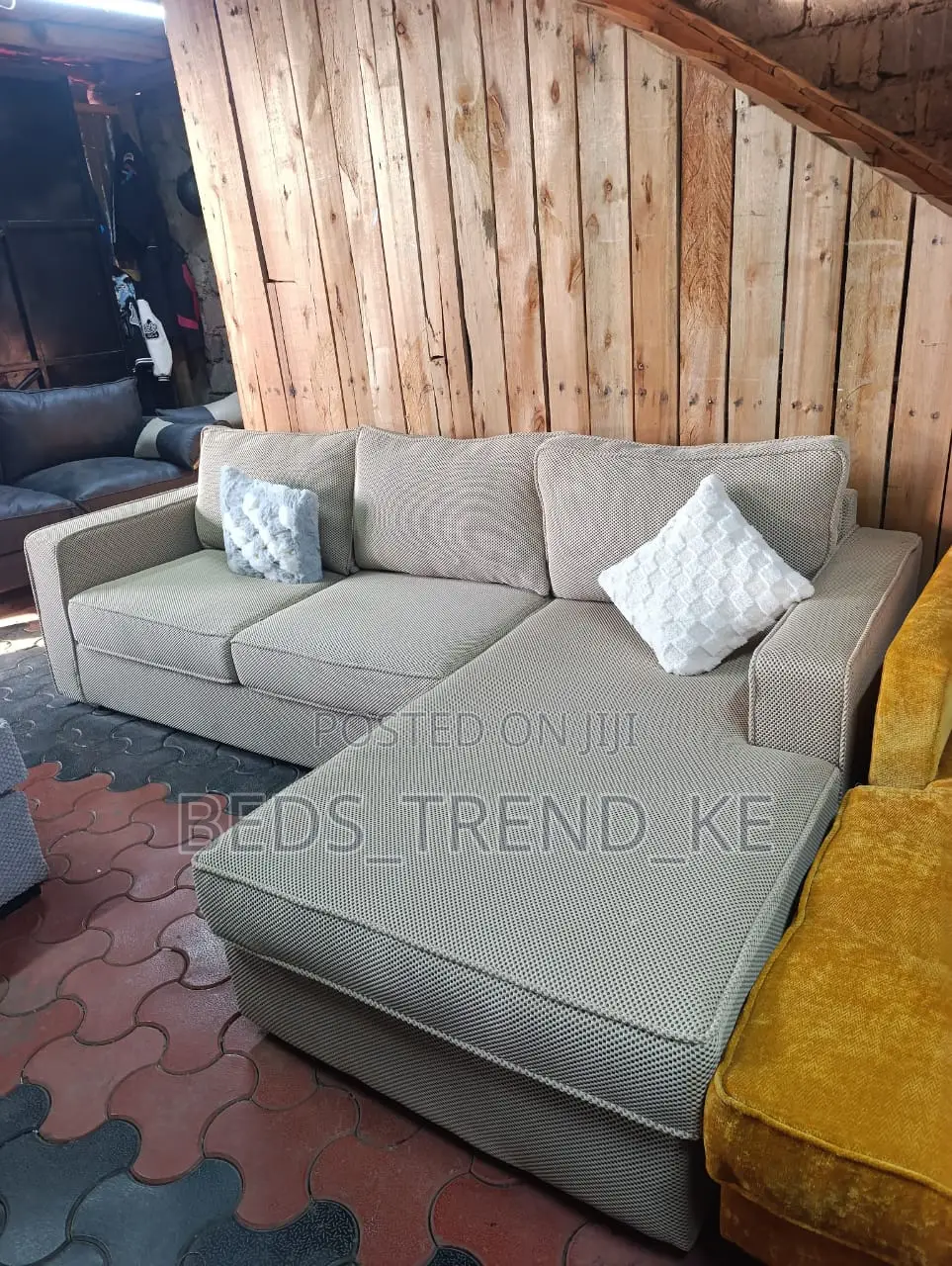 Sleek Touching 6 Seater L Shaped Sofa