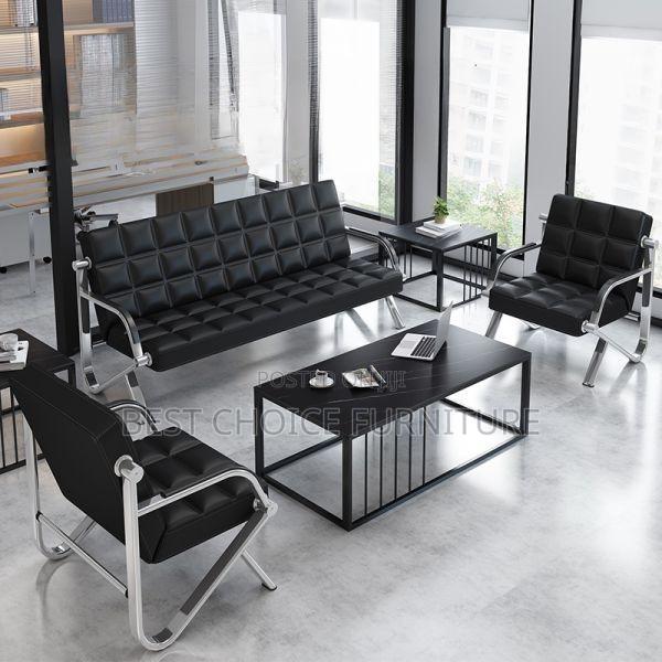 Office Sofa Sets; Comfortable 5-Seater Leather Office Couch - thumbnail 4