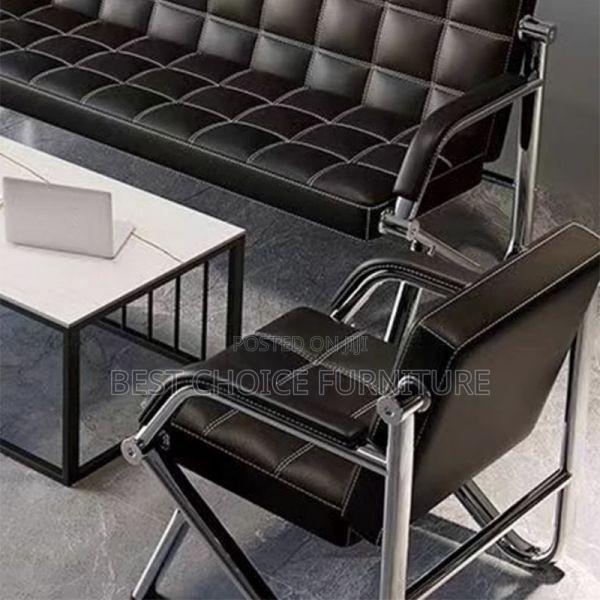 Office Sofa Sets; Comfortable 5-Seater Leather Office Couch - thumbnail 6