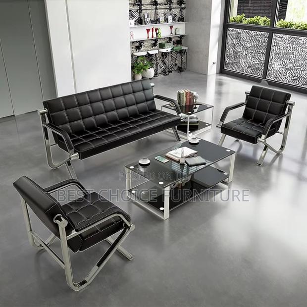 Office Sofa Sets; Comfortable 5-Seater Leather Office Couch - thumbnail 13