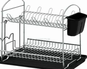 2-Tier Stainless Steel Dish Rack, " 