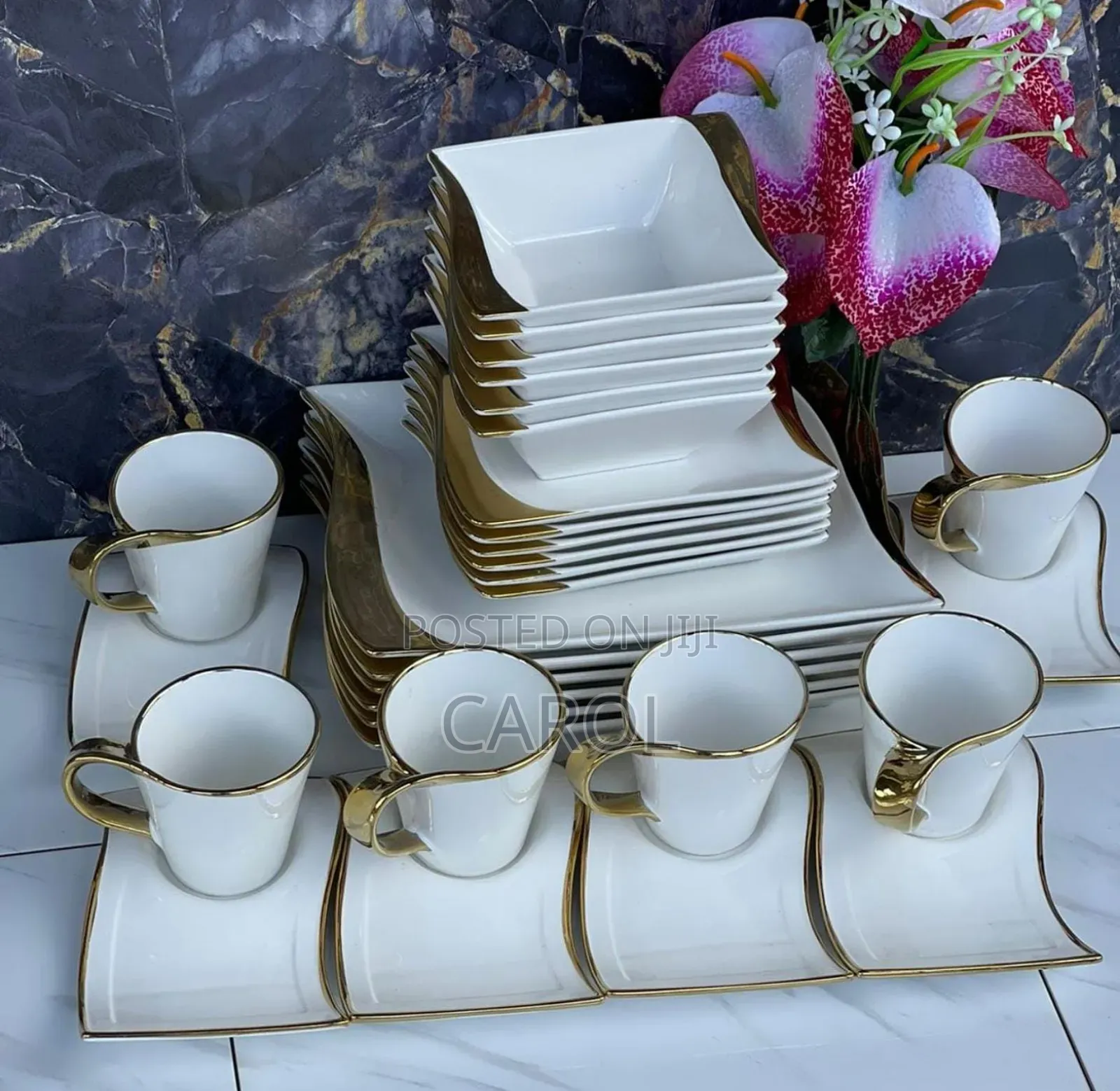 30pc White Gold Wavy Dinnerset Available