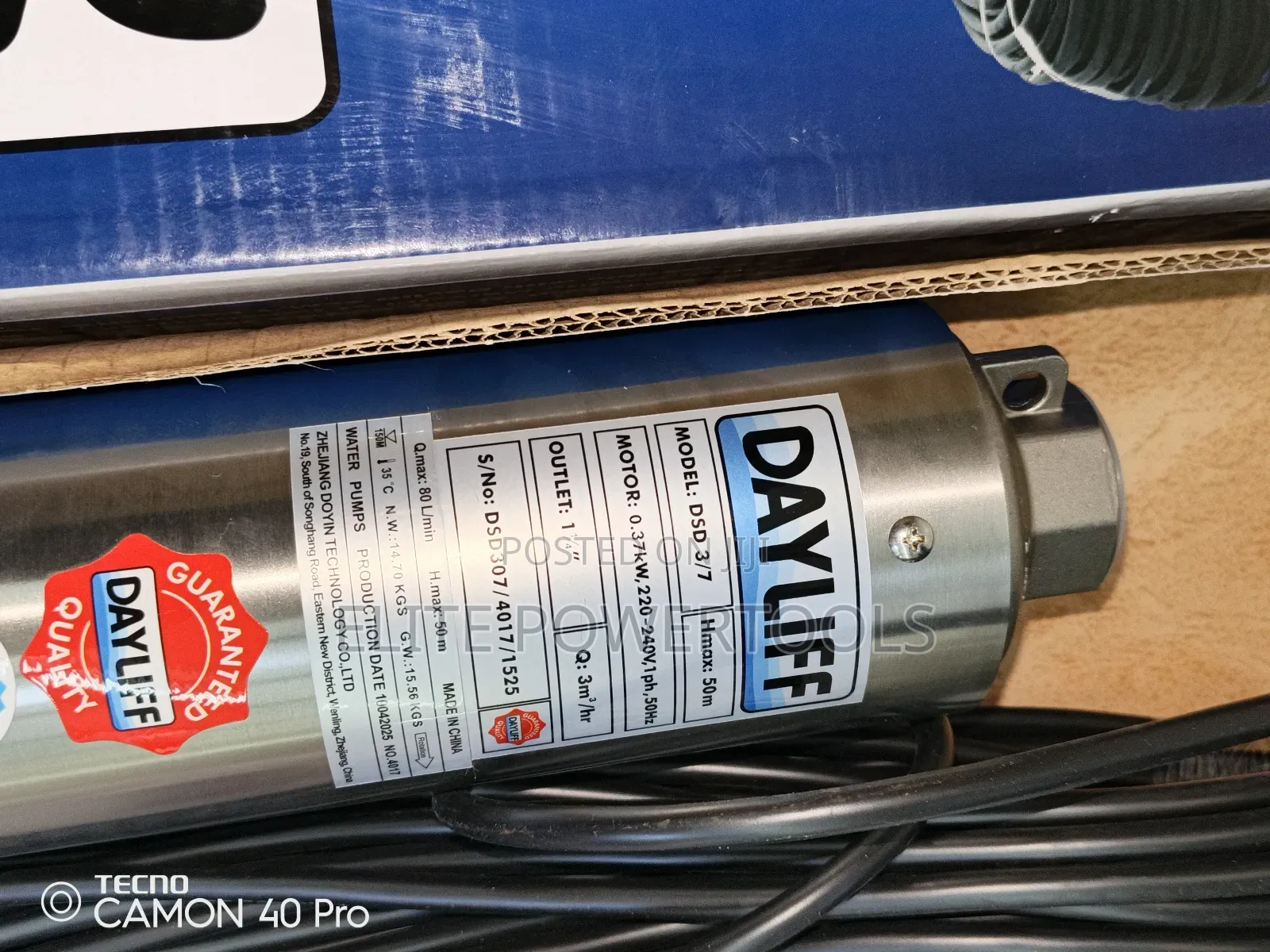 DSD 3/7 Submersible Dayliff Water Pump