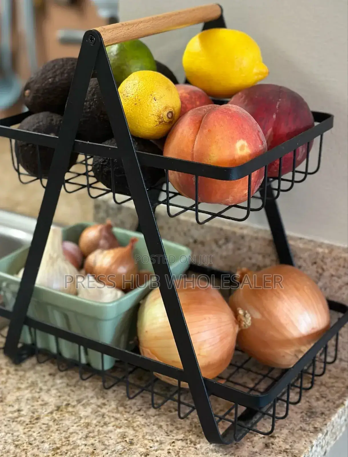 Tier Metal Fruit and Vegetable Storage Basket" 