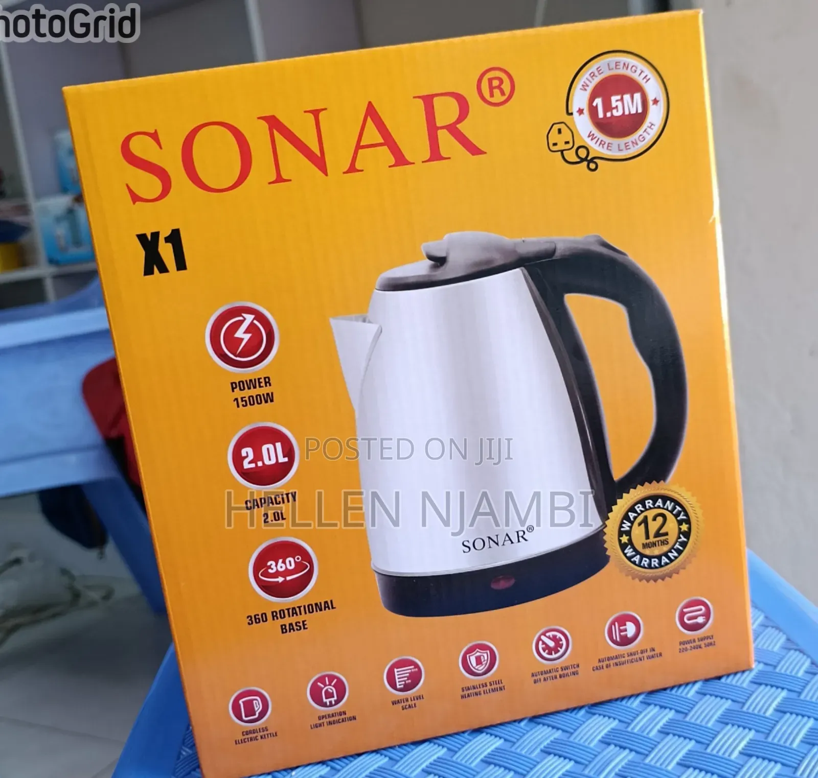 Sonar 1500watts 2ltrs Electric Kettle