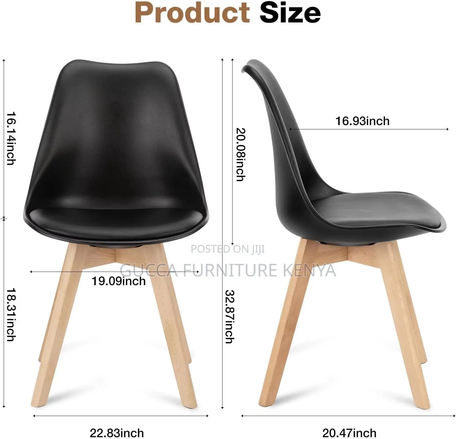 Plastic Dining Chair With Beech Wood Legs