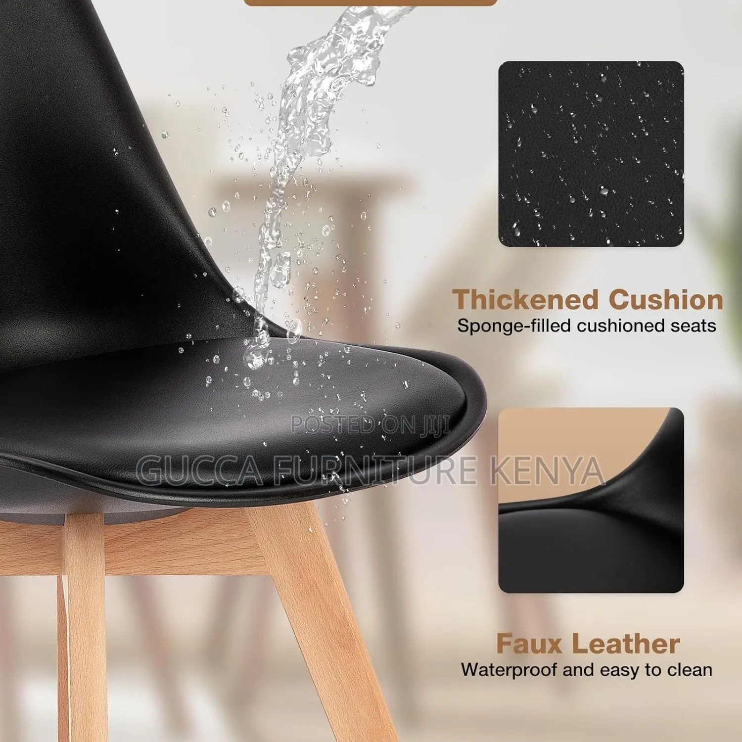 Plastic Dining Chair With Beech Wood Legs