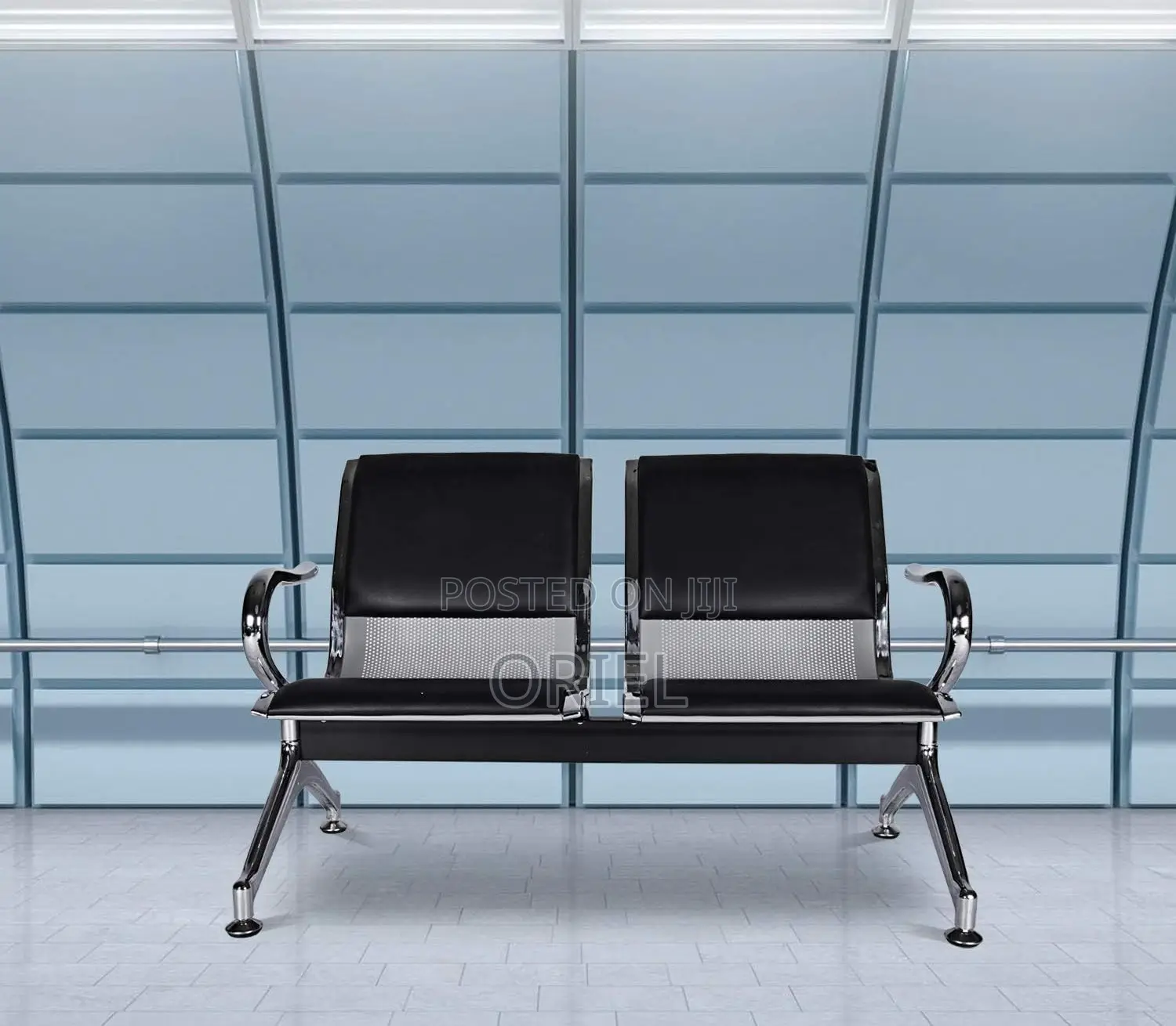 Office Reception Waiting Bench : Two Seater Waiting Bench