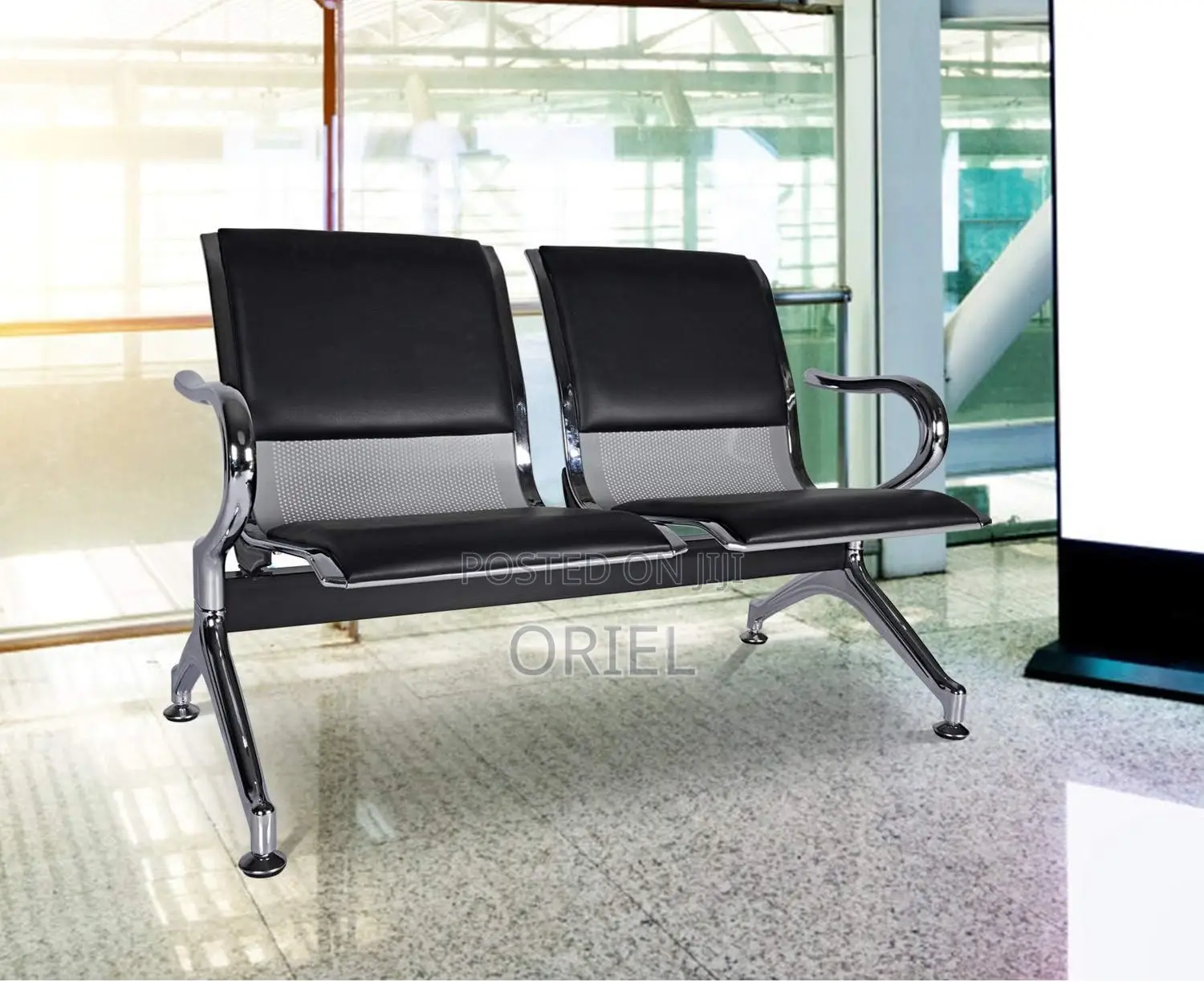 Office Reception Waiting Bench : Two Seater Waiting Bench