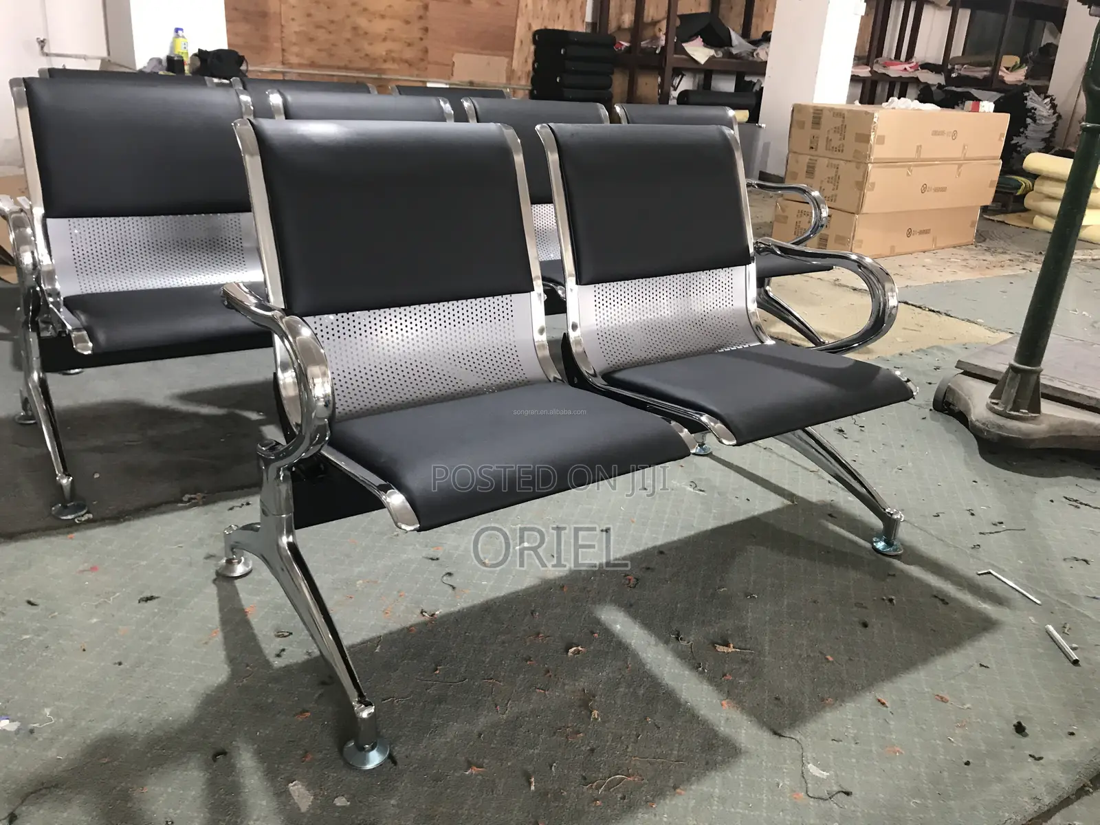 Office Reception Waiting Bench : Two Seater Waiting Bench