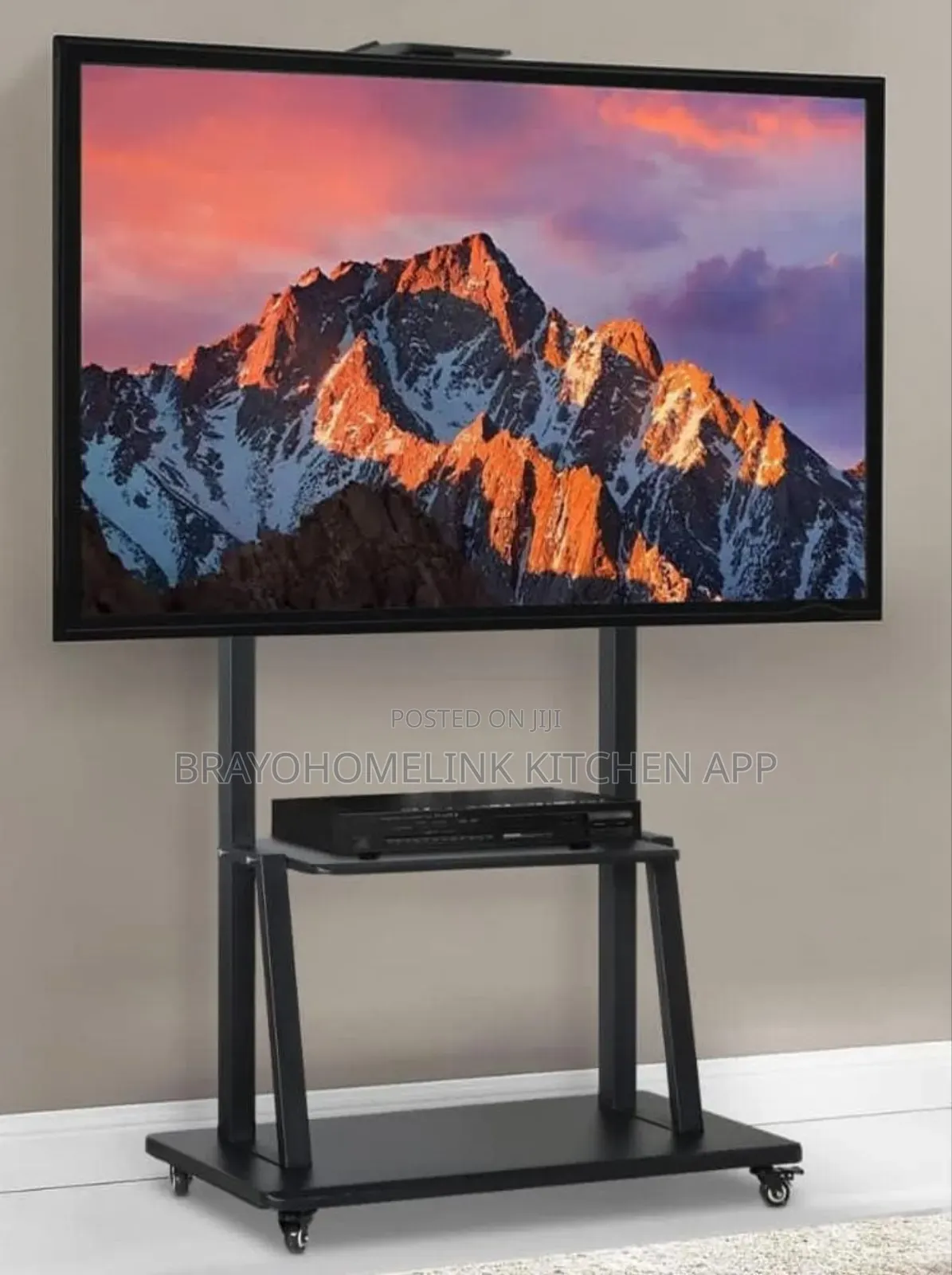 Mobile Tv Trolley Stand With Wall Mount