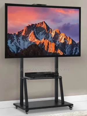 Mobile Tv Trolley Stand With Wall Mount