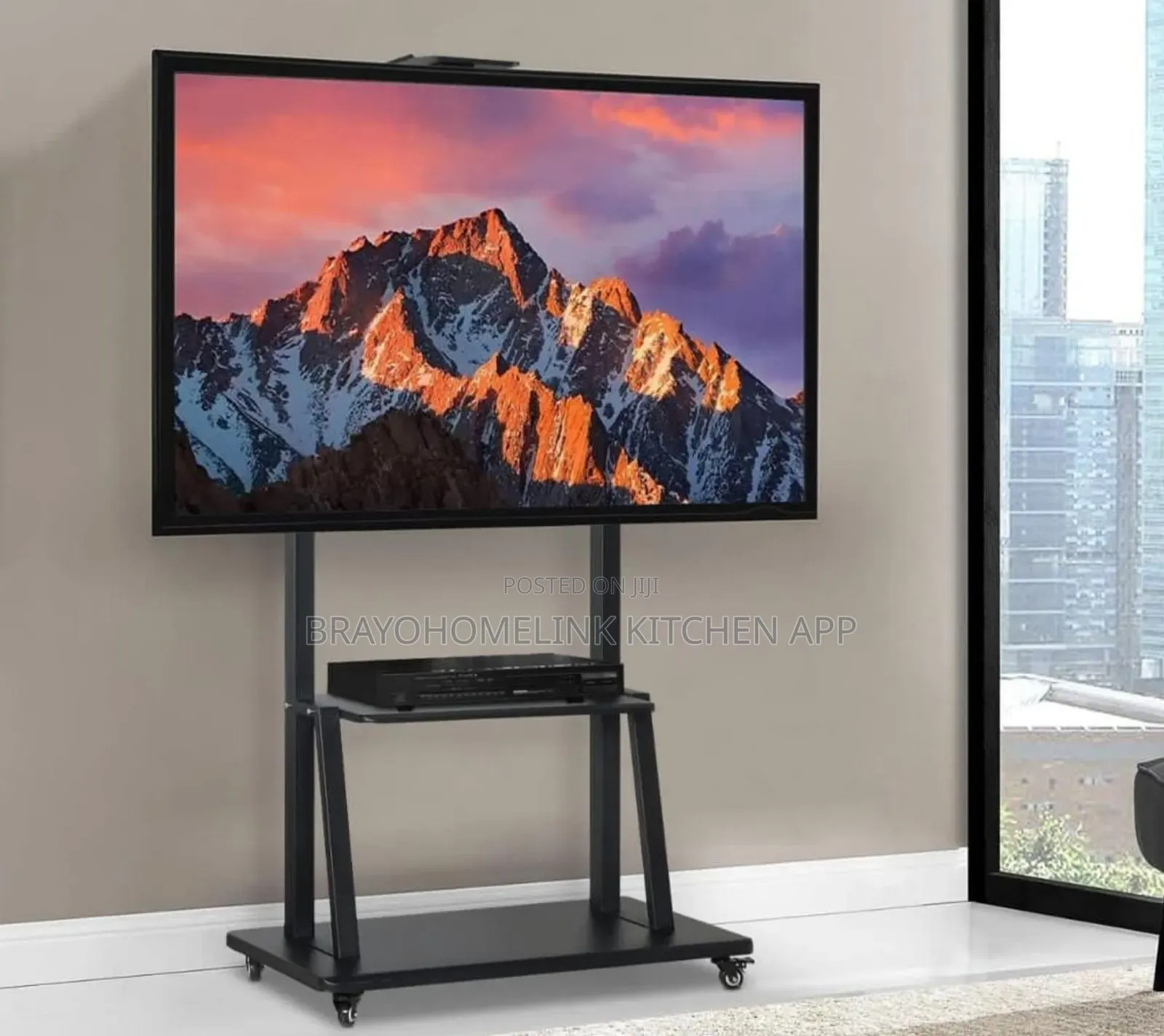 Mobile Tv Trolley Stand With Wall Mount