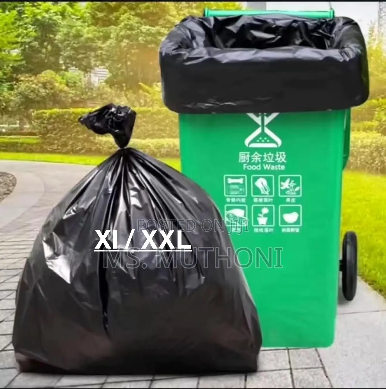 Large / X Large 50 Pieces Garbage Bags for Trash Bins