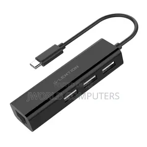 Vention 3-Port Usb 2.0 Hub With 100m Ethernet Adapter 0.15m Black