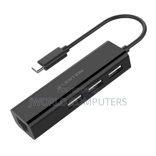 Vention 3-Port Usb 2.0 Hub With 100m Ethernet Adapter 0.15m Black