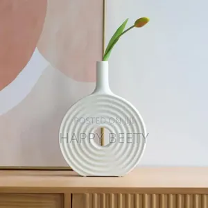 *Decorative Modern Round Elegant White Ceramic Vase*=