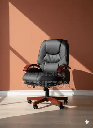 Comfortable Executive PVC Wooden Adjustable Office Seat
