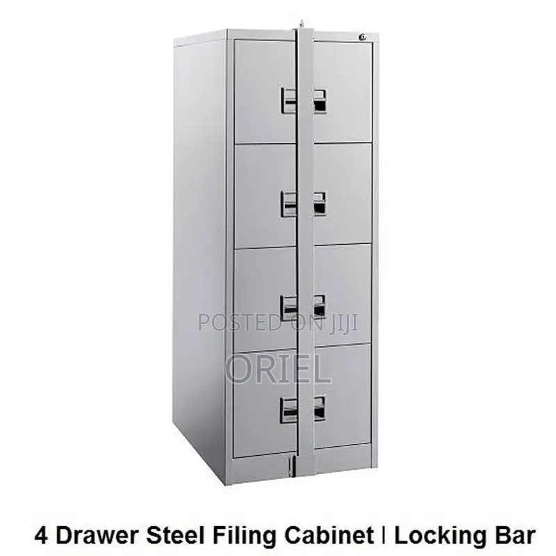 Modern Office Cabinet : 4-Drawer Filing Cabinet With Security Bar