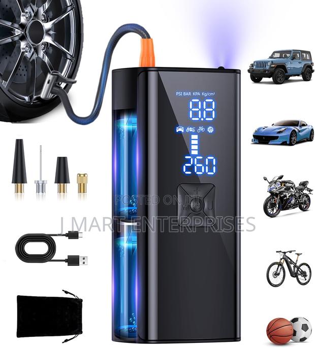 Portable Compressor for Cars, Balls, Bikes and Motorcycles - thumbnail 2