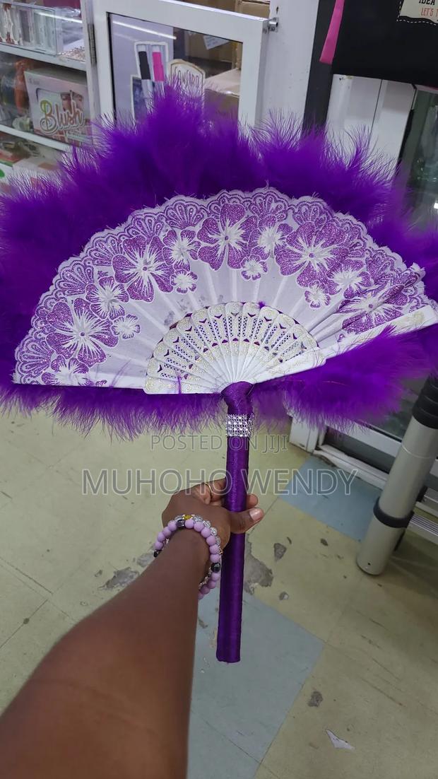 Purple Feather Fan - thumbnail 4
