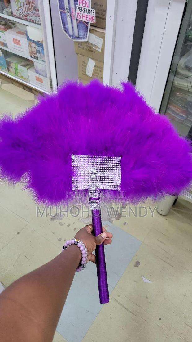 Purple Feather Fan - thumbnail 7