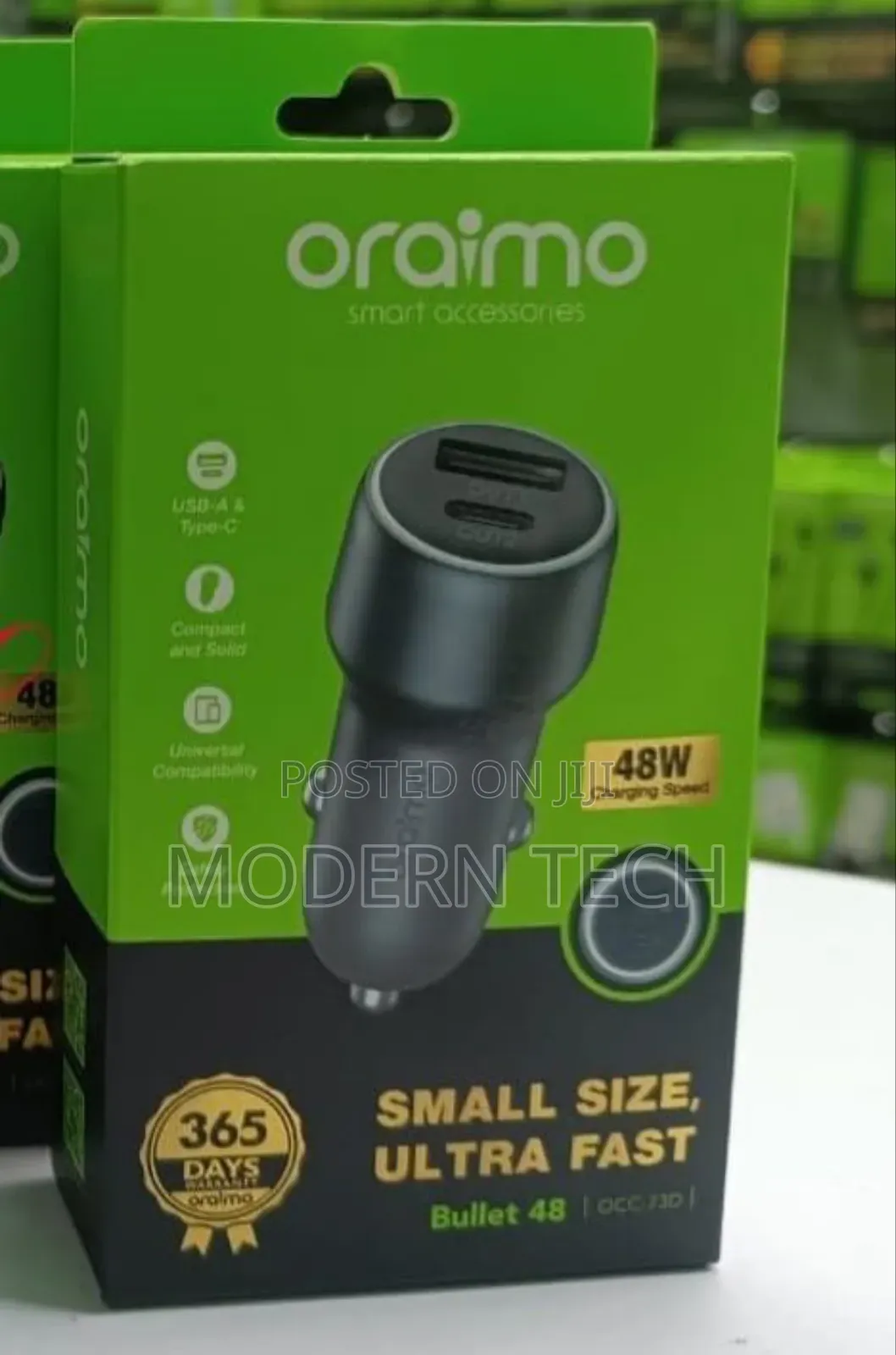 Oraimo Occ-73d 48w Compact Dual Usb Car Charger