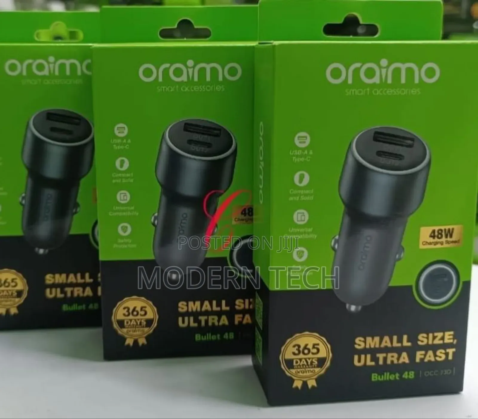 Oraimo 48w Fast Charging Car Charger – Type-C Pd Usb Quick Charge