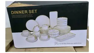 Ceramic Gold Rim Dinner Set,**