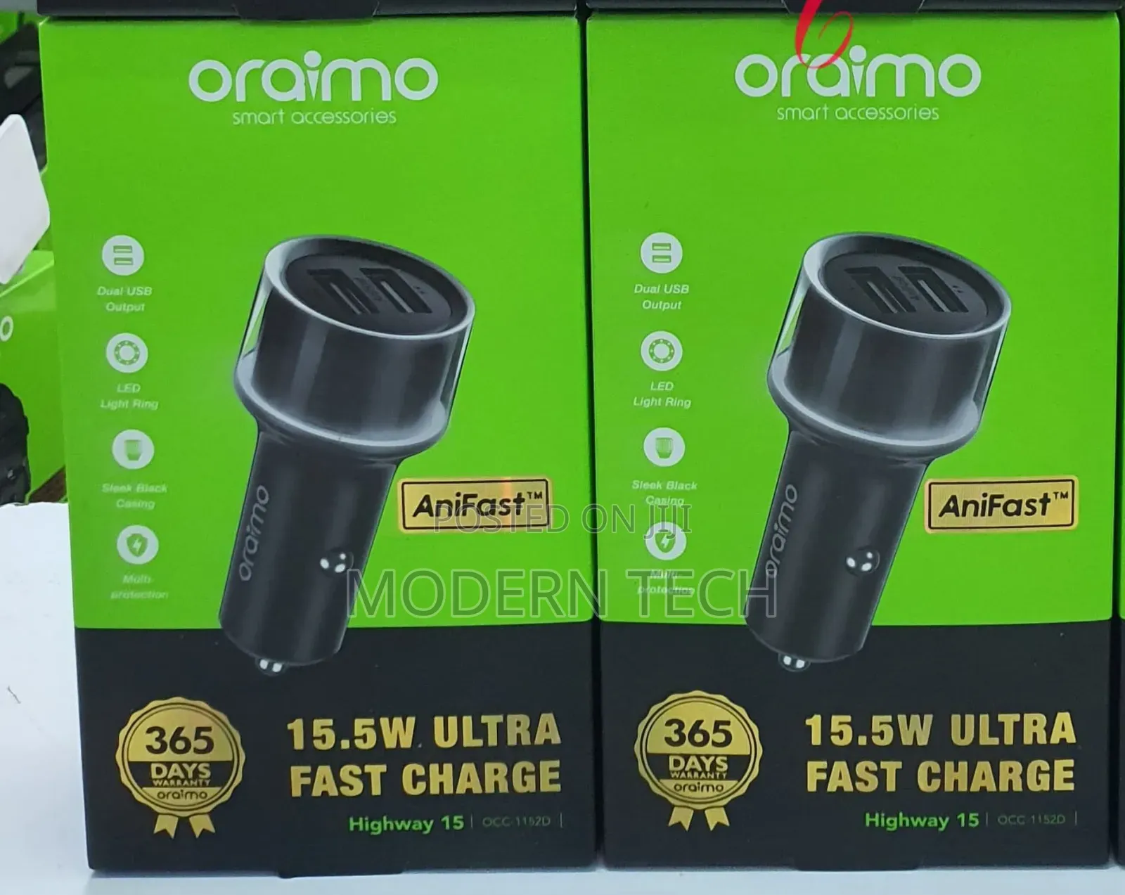 Oraimo Highway 15 15w Fast Charging Car Adapter
