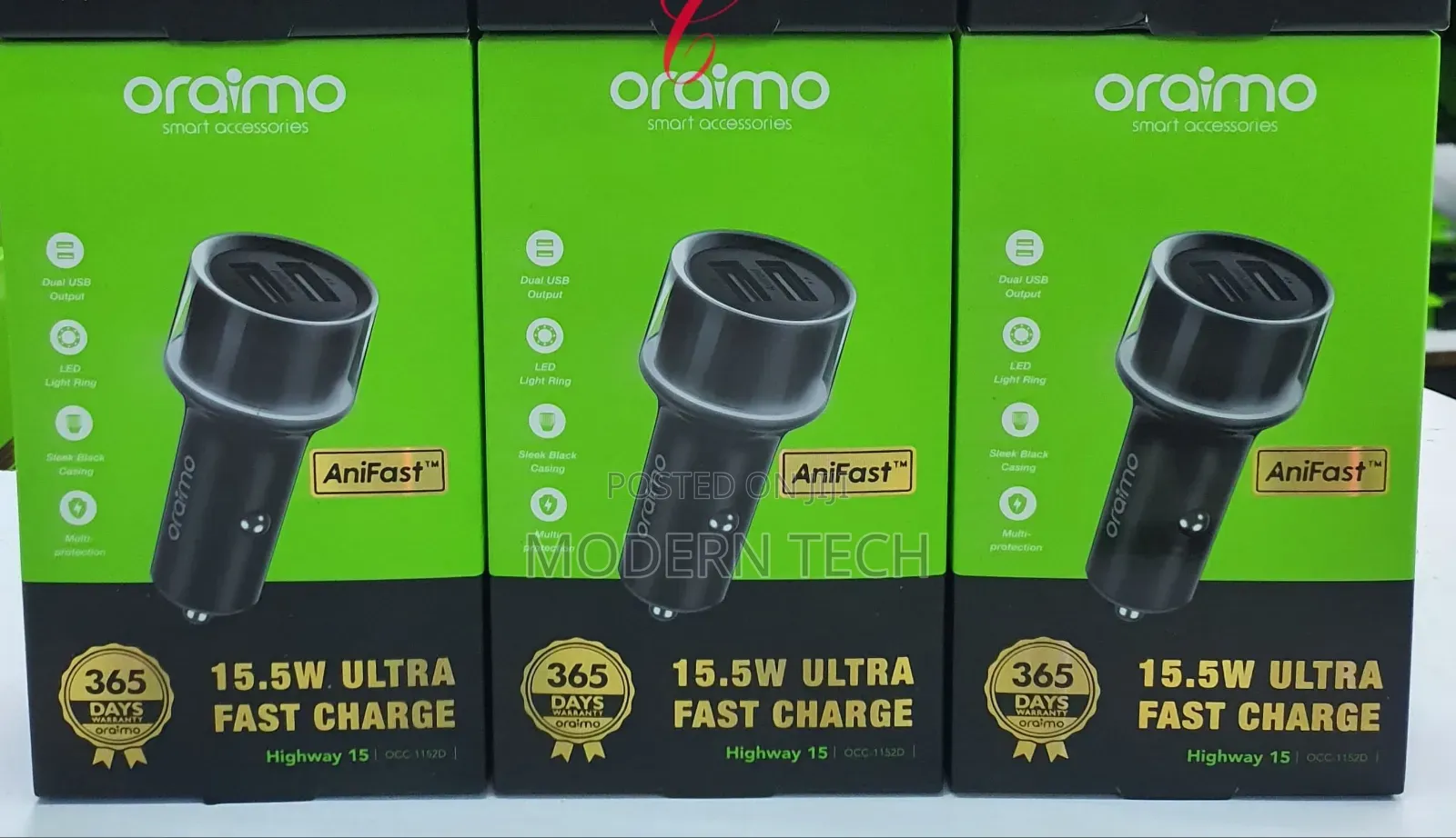 Oraimo Highway 15 15w Fast Charging Car Adapter