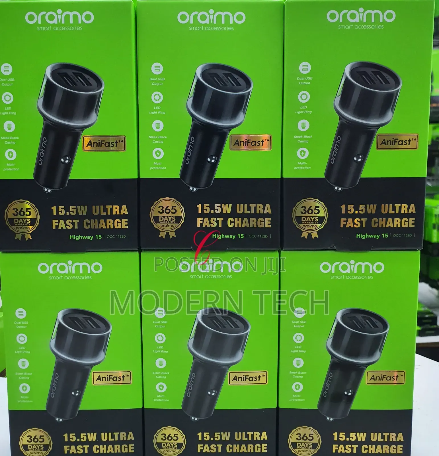 Oraimo Highway 15 Universal Car Charger – Charge 2 Devices