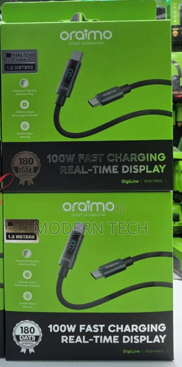 Oraimo Digiline Ocd-175cc *100w 1.2m Type C to Type C* With Display - thumbnail 3