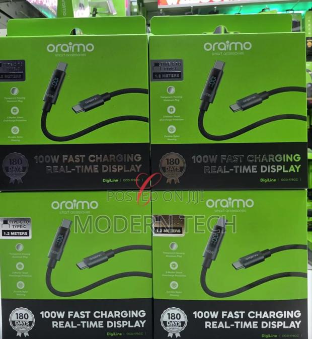 Oraimo Digiline 100w Usb-C to Usb-C Fast Charging Data Cable . - main view