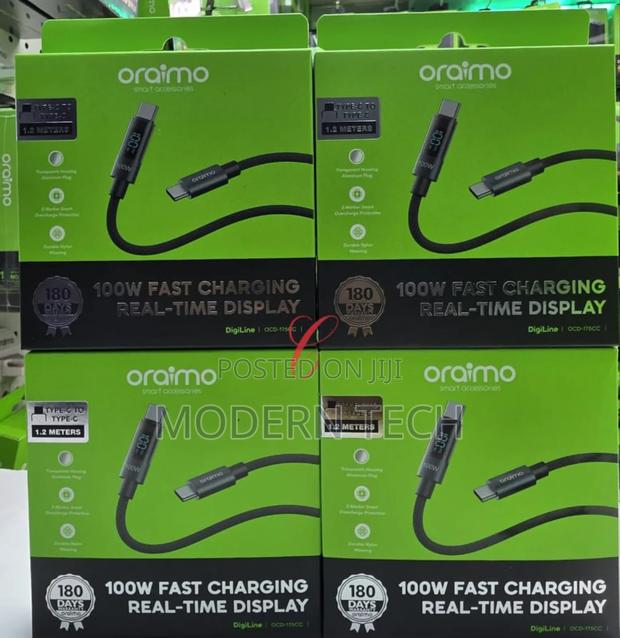 Oraimo Digiline 100w Pd Cable – Ultra-Durable Fast Charge Data Sync - main view
