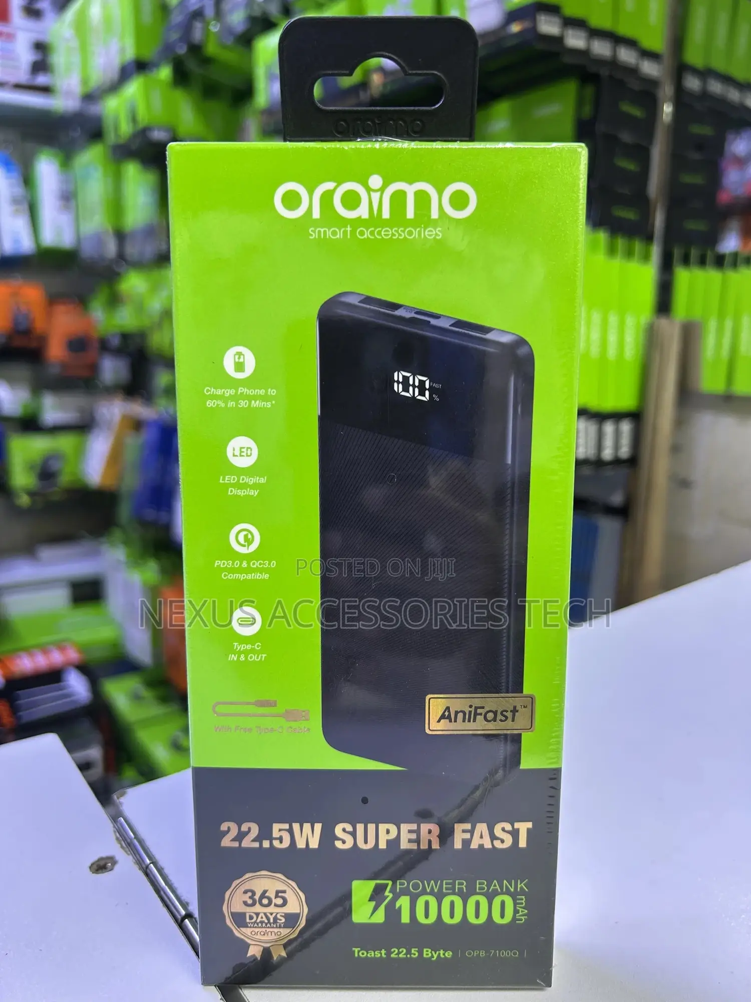 Oraimo Toast 22.5 Byte Opb-7100q 10,000mah Powerbank–22.5w Type-C Fast