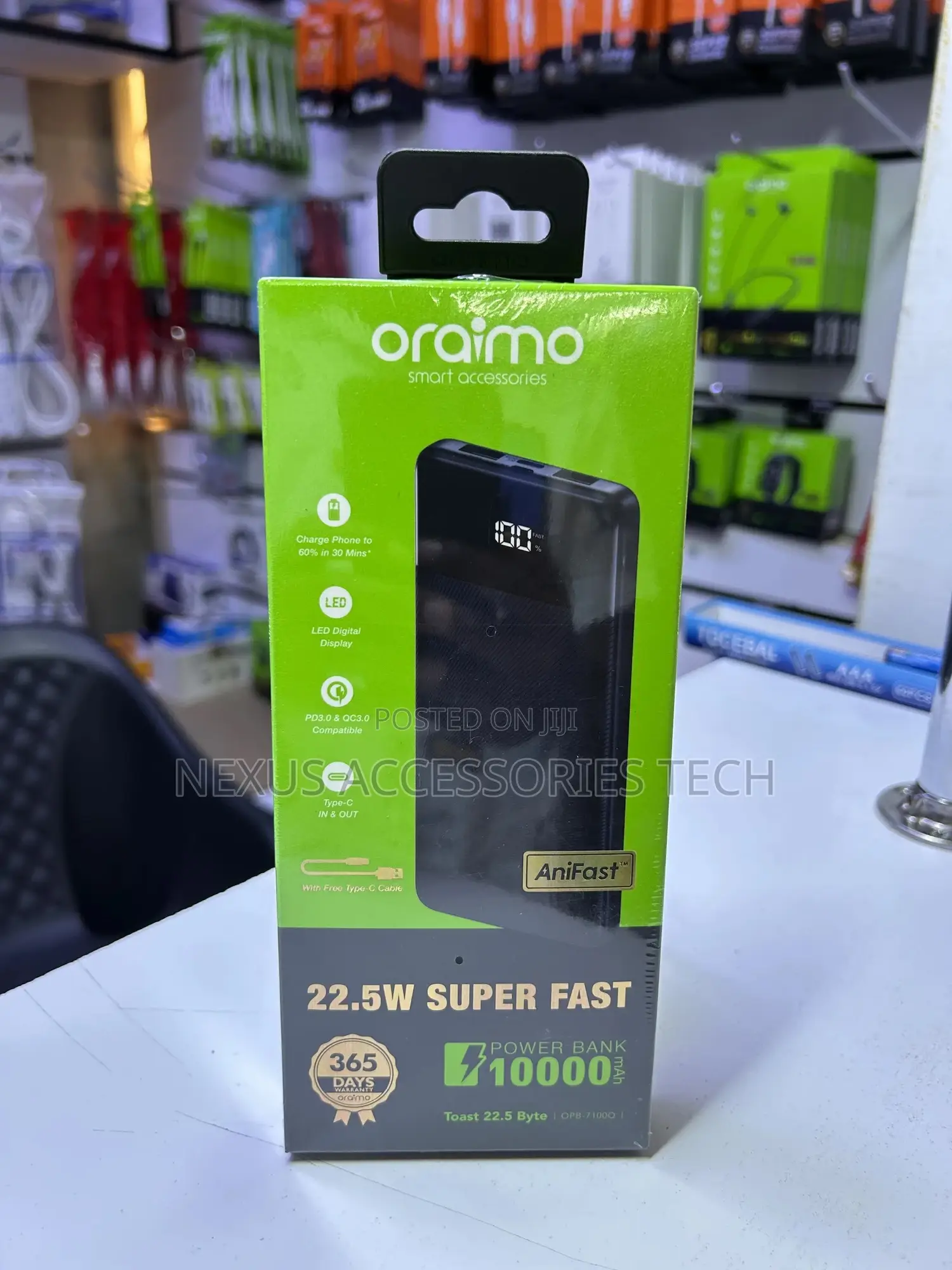 Oraimo Toast 22.5 Byte Opb-7100q 10,000mah Powerbank–22.5w Type-C Fast