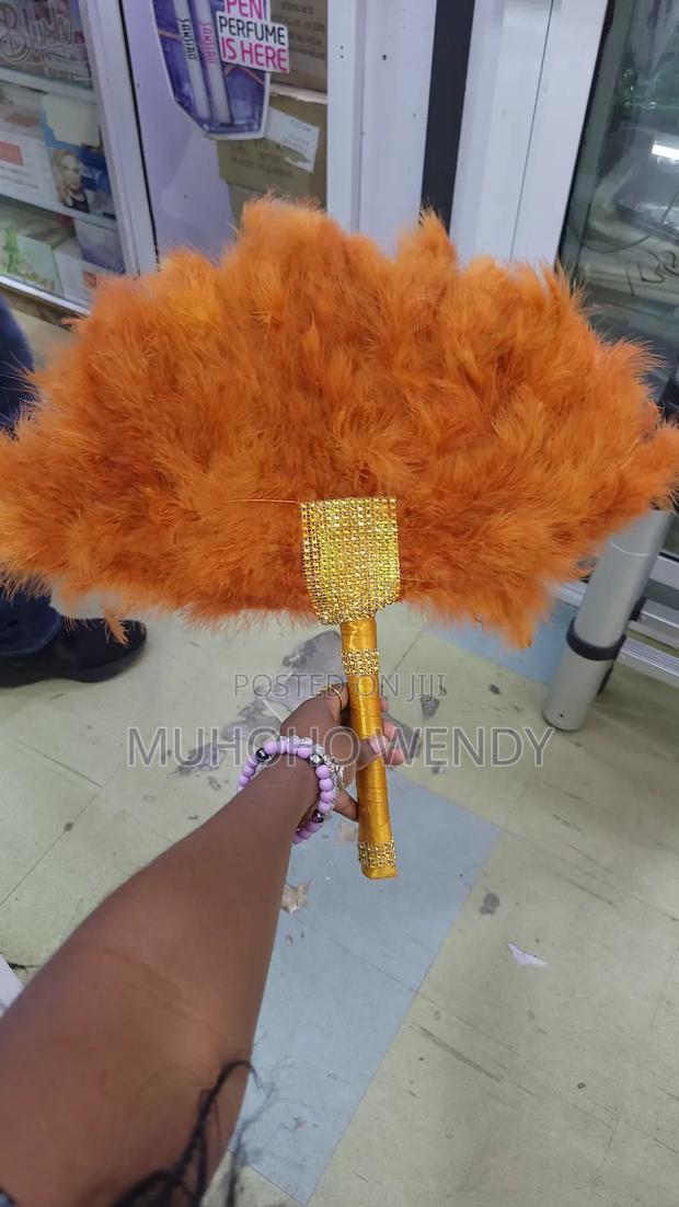 Burnt Orange Feather Fan - main view