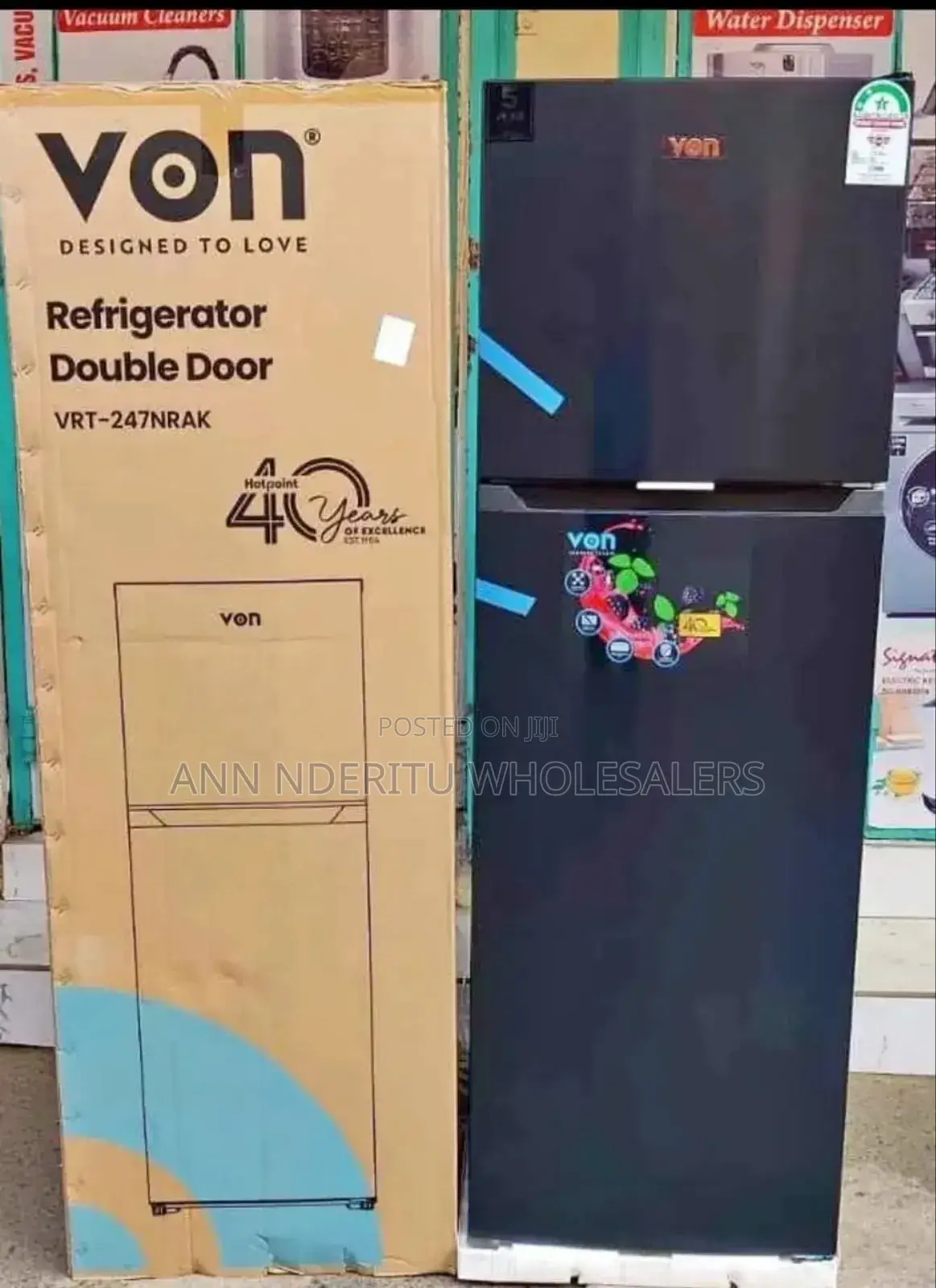 Restocked Von 247 Litres Refrigerator Double Door F/7