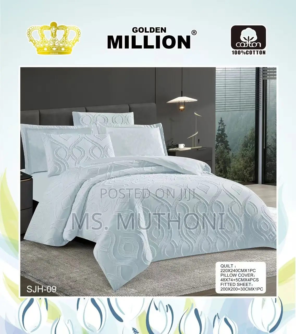 Premium 6pcs King Size (6*6) Cotton Duvet Cover Set