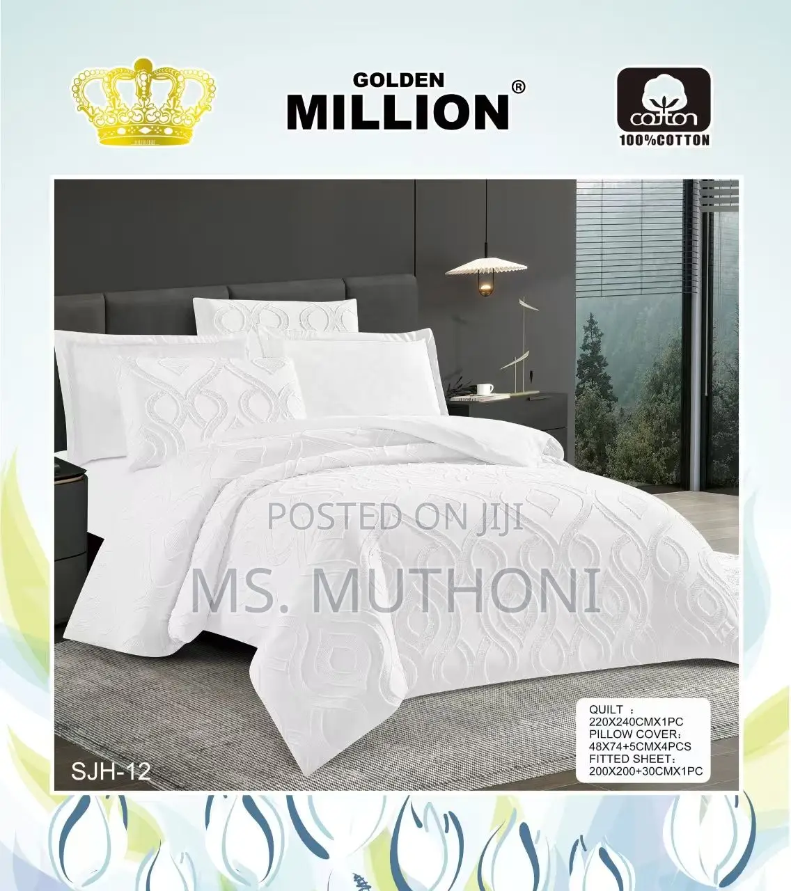 Premium 6pcs King Size (6*6) Cotton Duvet Cover Set