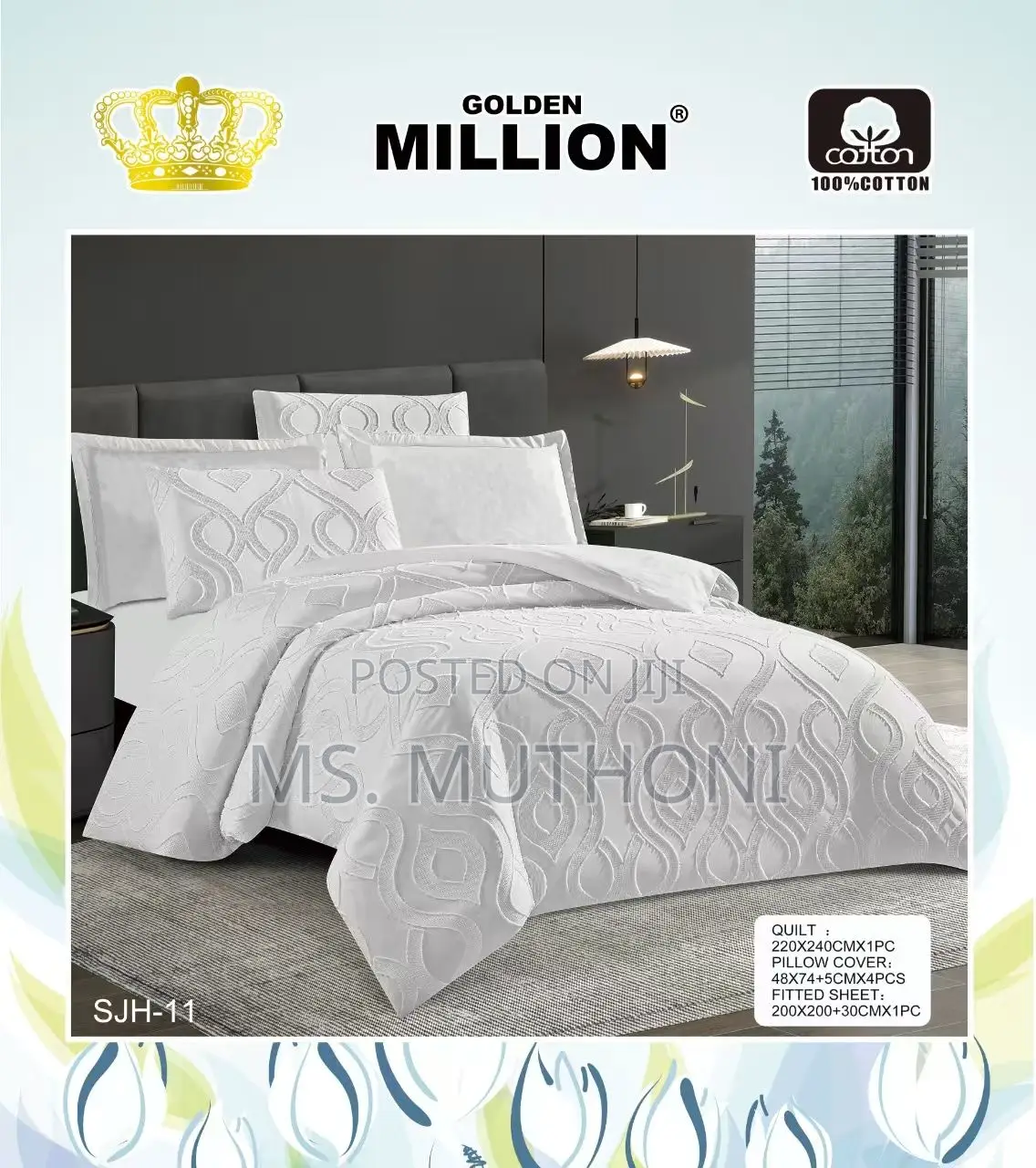Premium 6pcs King Size (6*6) Cotton Duvet Cover Set