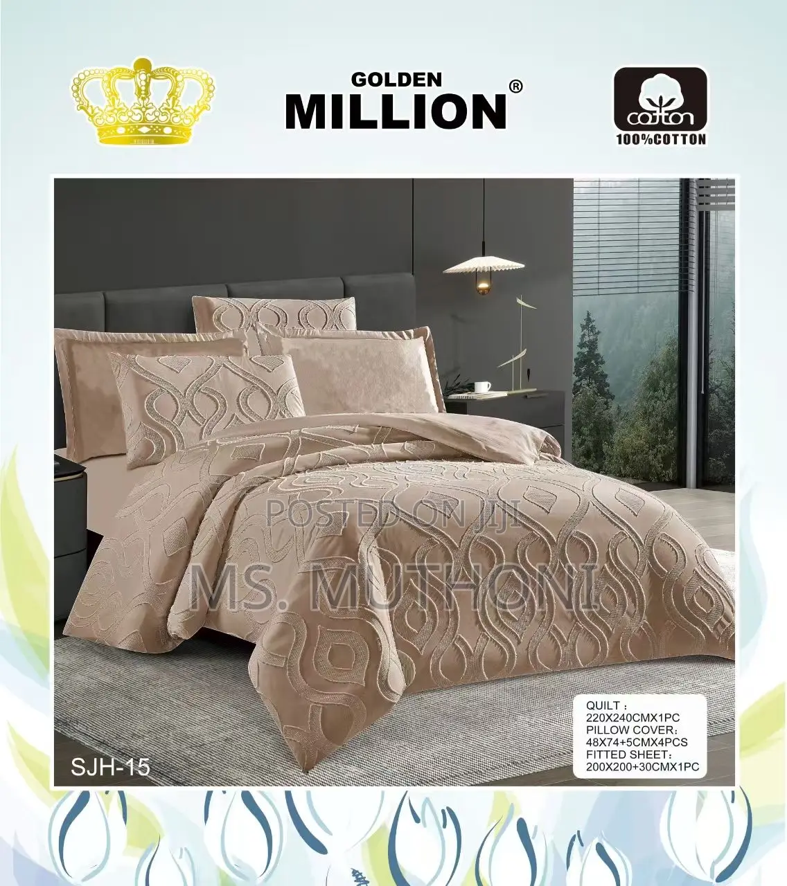 Premium 6pcs King Size (6*6) Cotton Duvet Cover Set