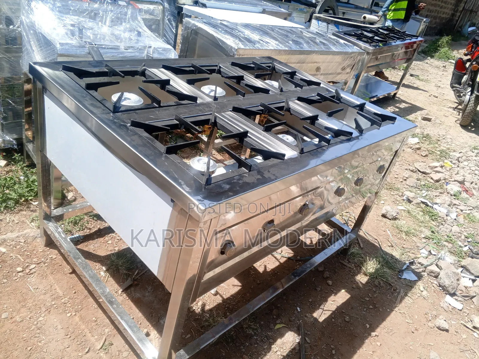 Hotel Kitchen Cooker 6 Burner Stainless Steel