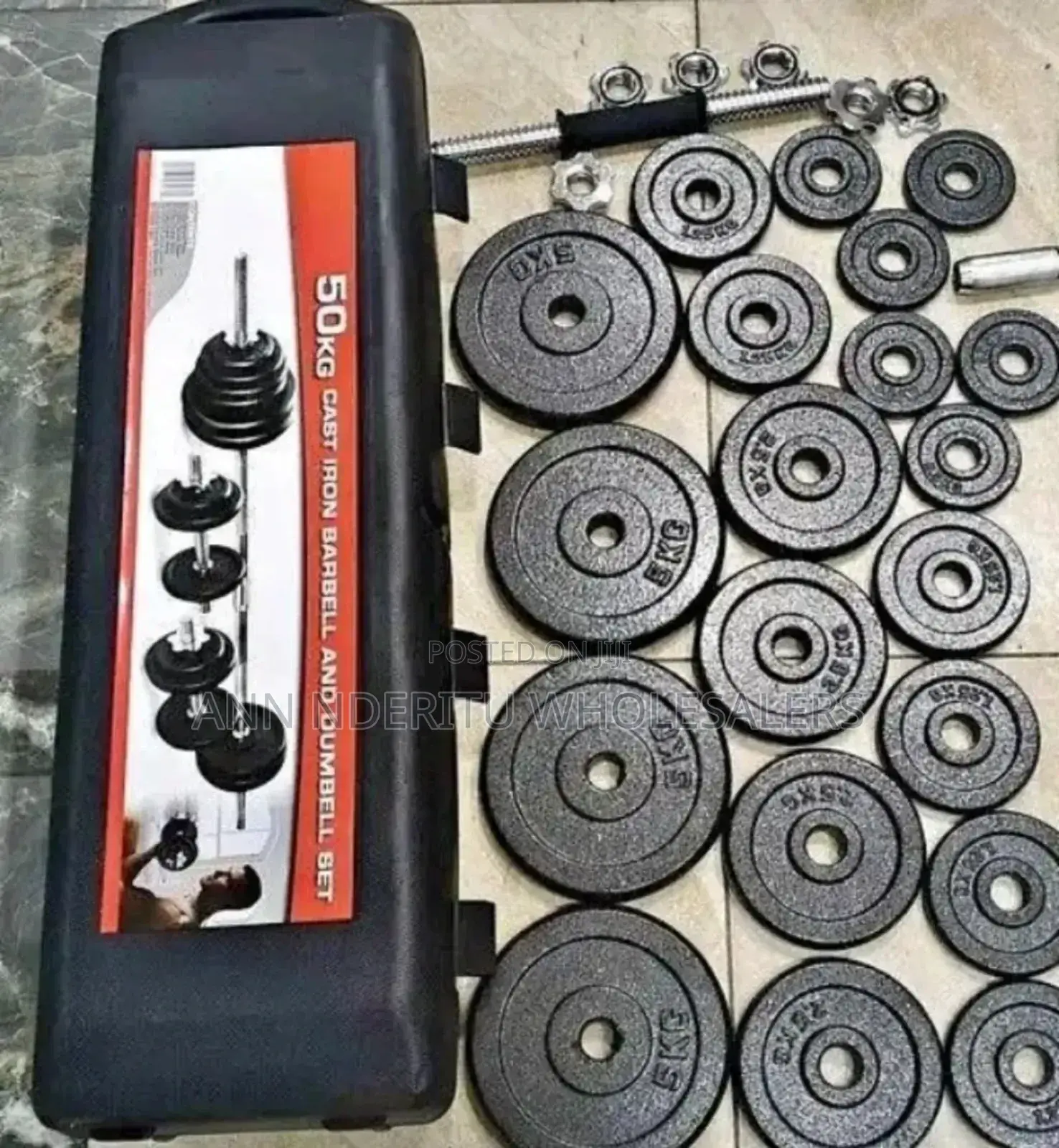 50 KGS Chrome Black Dumbbells G/20