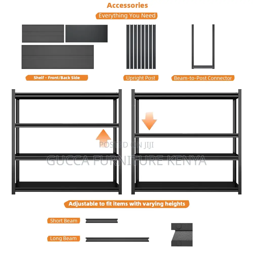 5-tier Metallic Office Shelving File Rack