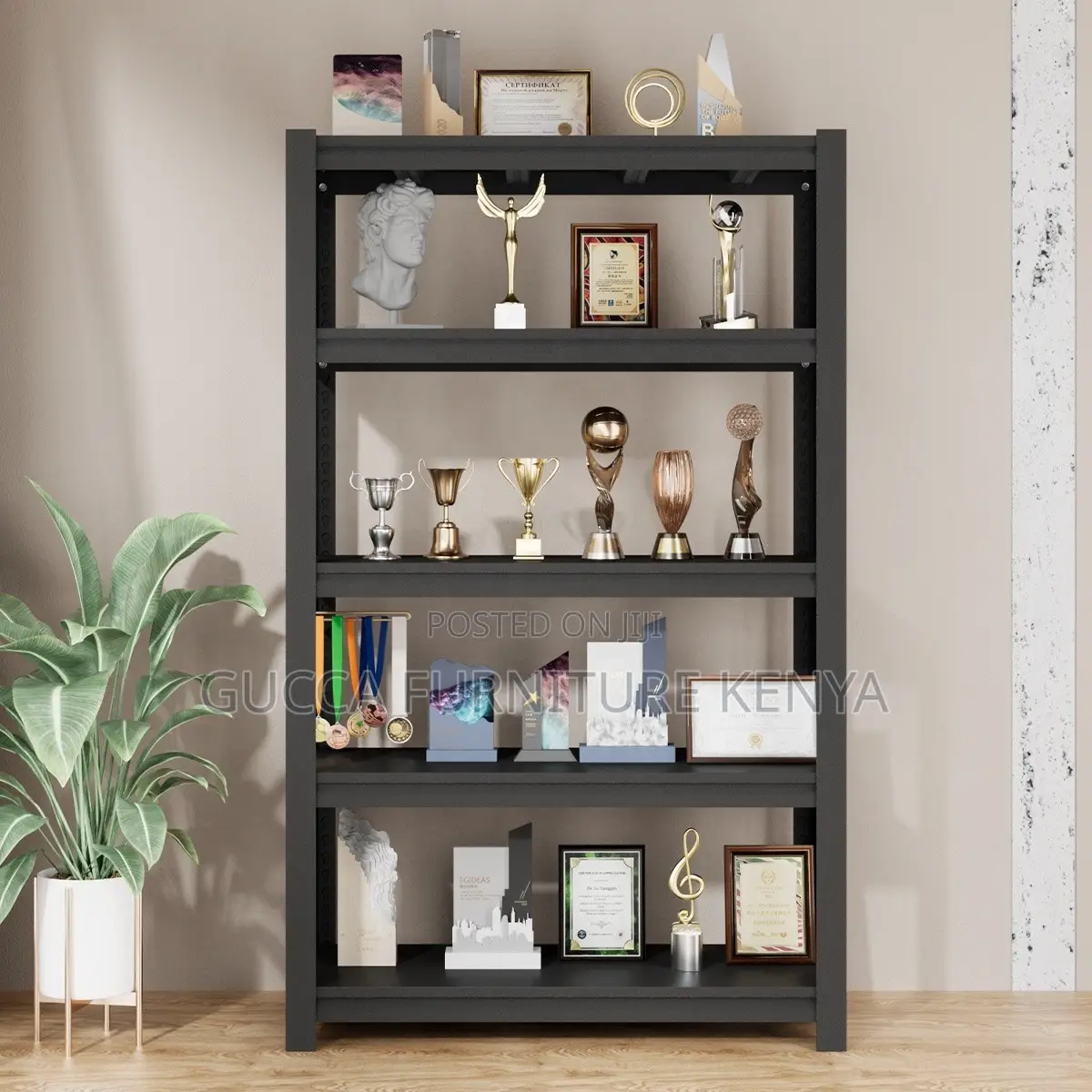5-tier Metallic Office Shelving File Rack